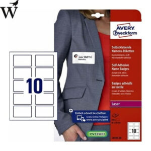 Naambadge etiket Avery L4785-20 80x50mm 200 etiketten