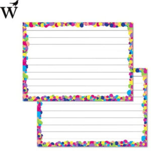 Flashcards confettiprint gelinieerd A6 Wolfslag