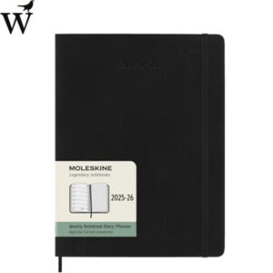 Agenda Moleskine Weekly notebook XL 18m 2025/2026 soft zwart