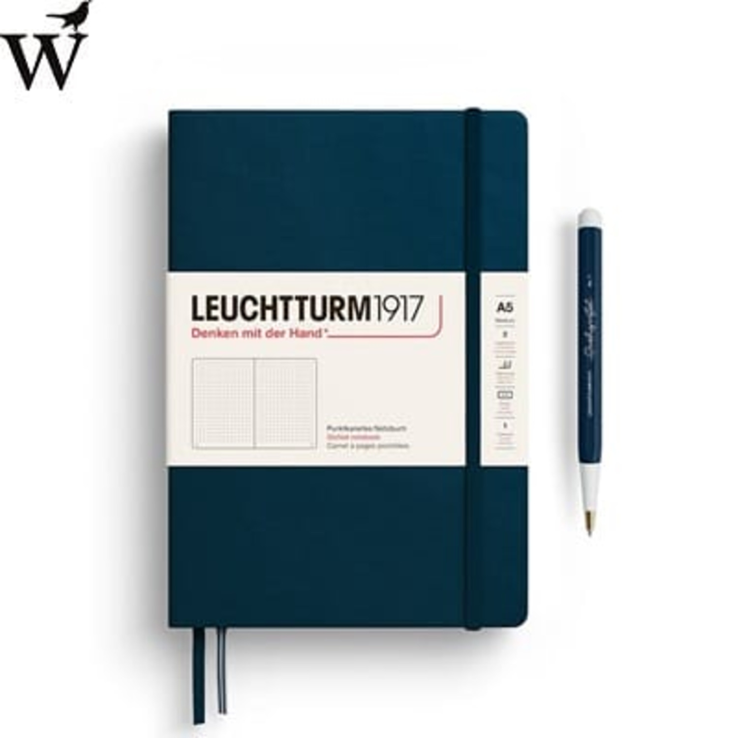 Notitieboek Leuchtturm Medium Deep Sea dotted hard cover A5
