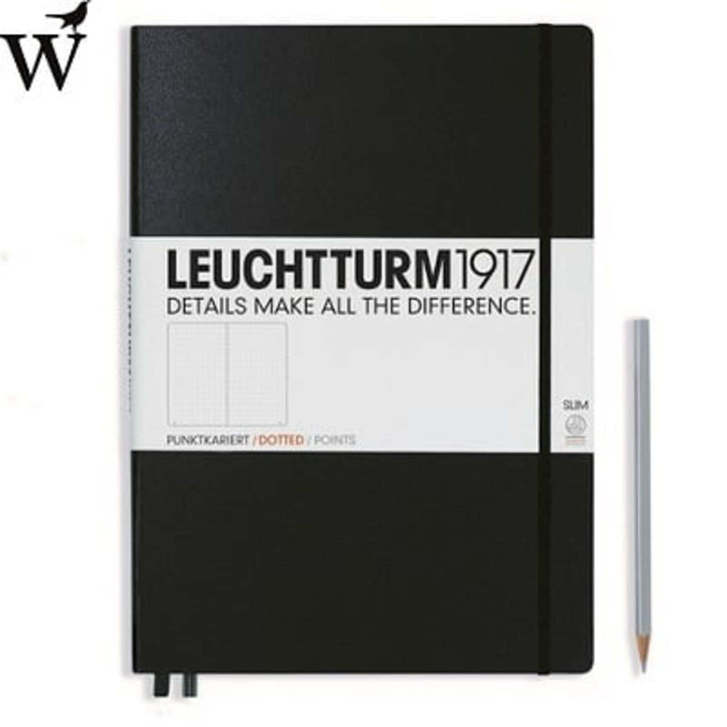 Notitieboek Leuchtturm Master Slim black dotted A4+
