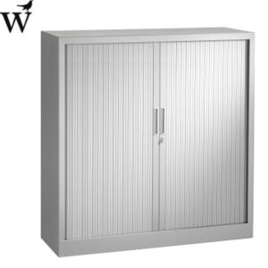 MY OFFICE ROLDEURKAST met 2 legborden Wit afm. 135X120cm